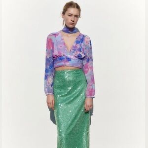 Floral Draped Zara top.